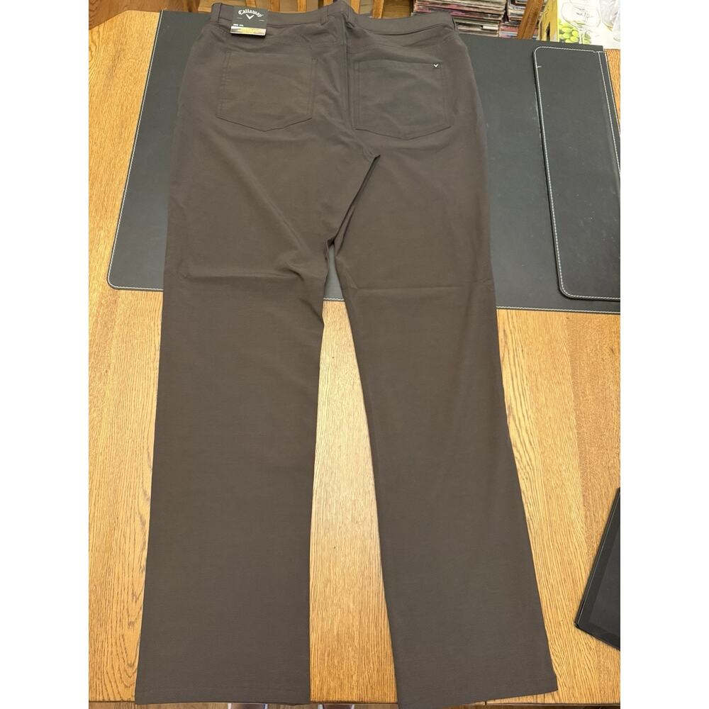 Callaway Men's Tapered Golf Pants Black 36W 34L Stretch Lightweight Flat Front